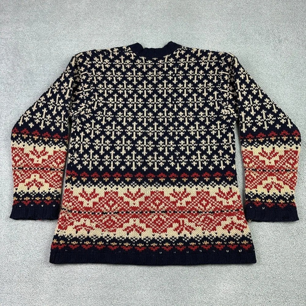 Vintage Abercrombie Fitch Sweater Mens S Fair Isle Knit Wool Birds Eye READ